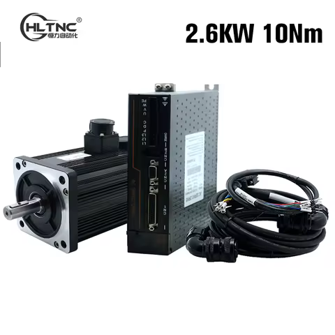 HLTNC 130ST M10025 10Nm 2.6kw 2500rpm 220V 380V AC Servo Motor With T3DF 15A T3A Engine Drive For CN