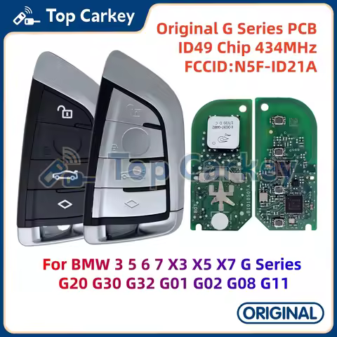 TopCarkey N5F-ID21A OEM PCB Smart Remote Key ID49 Chip 434MHz for BMW 3 5 6 7 X3 X5 X7 G Series G20 