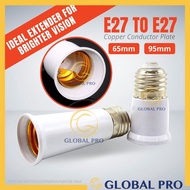 65 / 95mm E27 TO E27 Lengthen Lamp Base Converter Light Base E27-E27 Extender Lamp Socket Extension 