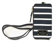 Kate Spade New York Edria Wilson Road Lanyard Wallet French Stripe Black and White