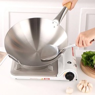 Stainless Steel Wok Deep Frying Pan Fast Heating Size 36 cm/Chinese Stir Fry Non-Stick