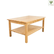Evergreen Furniture โต๊ะกลางไม้ยางพารา โต๊ะข้างโซฟา โต๊ะรับแขก 2 ชั้น มินิมอล ขนาด 90x60 T-964-S2/T-