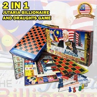 2 in 1 Jutaria Billionaire and Draughts Board Game Classic Fun Challenge Family Friend/Papan Permain