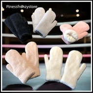 [FF] Women Winter Keep Warm Plush Solid Color Soft Full Fingers Mittens Girls Thi Knitted Cute Glove