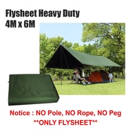 JUNGLEMAN Flysheet Camping Canvas Waterproof UV Protection 4mx6m