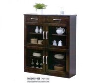 RUBBER WOOD VENEER SIDE CABINET