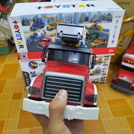 Xe cứu hỏa cỡ lớn đồ chơi trẻ em - mô hình xe cầu thang rút phun được nước thật xe có âm thanh và đè