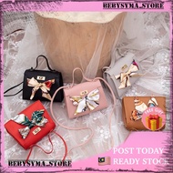 BS Kstyle Silk Ribbon Candy Color Fashion Korea Premium PU Sling Bag Handbag Comel Handbeg Wanita - 