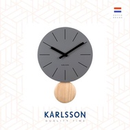 荷蘭Karlsson Wall clock L41cm Arlo 搖擺灰色金屬設計師掛鐘