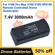 7.4V 4 3000Mah 2B Lipo Batteries For V168 Pro Max V198 GPS 8K Brushless Motor Remote Controlled