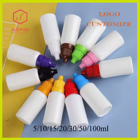 100 Pieces 5/10/15/20ml White Soft Squeeze PE Bottle Pigment Refill Bottle 30/50/100ml Plastic Eye D