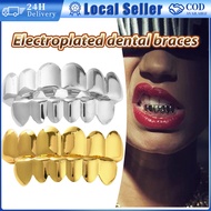 6/6 Teeth Glossy Teeth Grillz Hip Hop Fake Teeth Punk Cosplay Party Braces Gold Plated Teeth Grillz 