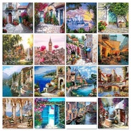 Serene Landscape Oil Painting Decorative Art Canvas Poster Nature Mountain Lake Scenery Wall Art for