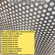 Plat Besi Lubang Bolong/Perforated Plate 1.2 mm Lembaran Ukuran Lebar 120 Cm x Panjang 240 Cm