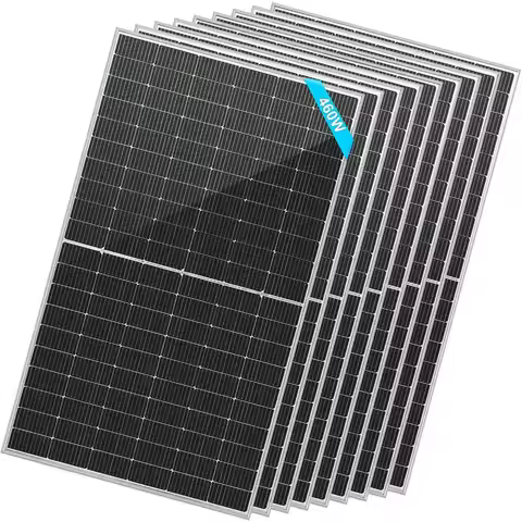 8PCS 460W Bifacial PERC Solar Panels Monocrystalline, High Efficiency Solar Panel for Charging Stati