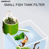 3 In 1 Aquarium Filter Box Bamboo Tube Type Filter Impurities External Round Fish Tank Filter Wall-Mounted Drip Box Aquarium Supplies