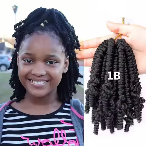 20 Roots 50g 6 Inch Synthetic Spring Twist Crochet Hair Extensions 1B/2#/T30/TBUG/T350 for Black Wom