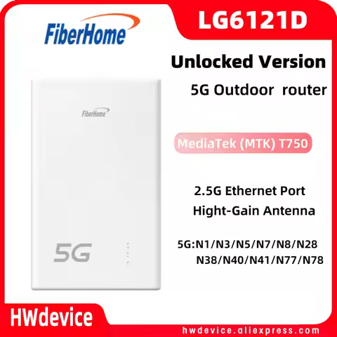 FiberHome 5G Outdoor CPE LG6121D 2.5G Ethernet Port IP67 Wired POE Router 5G 4G LTE Simcard Modem Wi