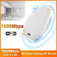 zouy MALL1800Mbps WiFi 6 router 2.4G and 5.8G wireless ceiling AP router WiFi signal range extender with Gigabit LAN port Supprt 48V POEPower Routers