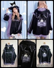 ▪現貨▪日單NOEMIE Sanrio KUROMI 地雷系印花外套 黑紫款