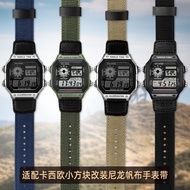 Suitable for CASIO CASIO AE1200 AE1300 AE1500/1000 Modified Nylon Canvas Watch Strap