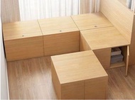 bed 格仔床 床架 Storage Bed with Compartments 可訂製 地台床 訂造床 儲物櫃  Tatami  榻榻米 地台櫃 Bay Window Cabinet 窗台櫃 Ext