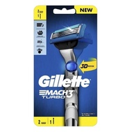 Gilette Mach 3 Turbo Razor 3D 2up (1 Handle +2 Blade)