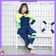 W8 Baju renang perempuan Muslimah baju mandi wanita full set swim shirt & bottom women swimming suit