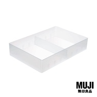 มูจิ กล่องจัดระเบียบมีฉากกั้น - MUJI PP Desk Storage Box (13.4 × 20 × 4 cm)