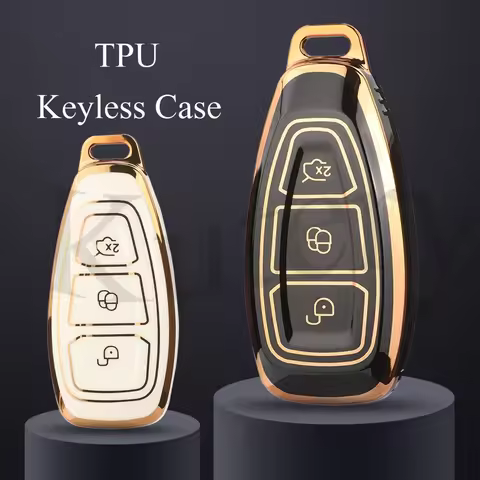Jingyuqin Soft TPU Car Key Case Fob 3 Buttons For Ford Ecosport Kuga ST C-Max B-Max Focus 3 4 Mondeo