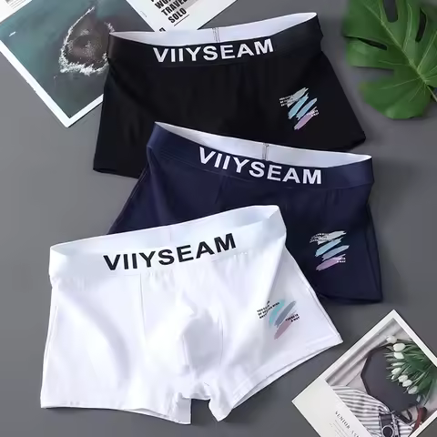 EXILIENS Brand 1pcs/3pcs Cotton Boxer Men Underwear Breathable Mens Boxers Cuecas Masculinas BoxerSh