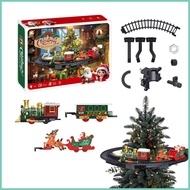 Christmas Tree Train Set Locomotive Vintage Interactive Lights & Sound Locomotive Model Train Track 