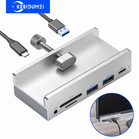 6 Ports Clip Style Docking Station USB 3.0 Hubs 5Gbps Transmission USB C Docking Station USB Splitte
