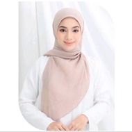 Tudung Bawal Pleated Segi Tiga Premium HALFMOON / Bawal Chiffon Pleated