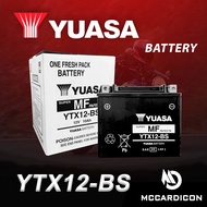 แบตเตอรี่แห้งแยกกรด ยัวซ่า (Yuasa) YTX12-BS สำหรับ ER6N Ninja 650 Versys 650 Bonneville T120