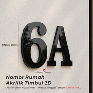 Black Acrylic House Number 20cm High 3D Acrylic House Number