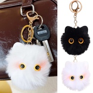 2 Pcs Cute Plush Briquette Small Cat Doll Keychain Pendant - Handbag Decorative Furry Kitten Keyring