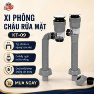 Sink Siphon [General Warehouse 89] Lavabo KT-09 Drain Set Anti-Odor Anti-Insect Elastic Exhaust Pipe