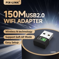 PIX-LINK USB UW06อะแดปเตอร์ WiFi PC 150M 2.4GHz เสาอากาศไร้สายการ์ดเน็ตเวิร์กไร้สาย802.11n รับสัญญาณสูง USB ตัวแปลงคอมพิวตอร์ Xinggeishuyong