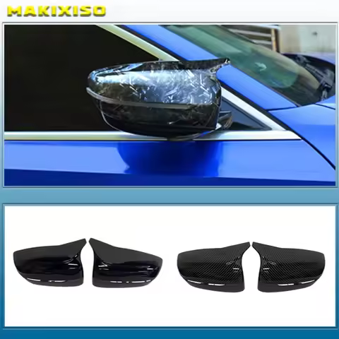 Carbon fiber Look Replacement Rearview Side Mirror Covers Cap For BMW 4 5 7 8 Series G11 G12 G14 G15