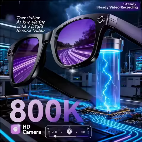 AI Smart Glasses 8K HD Photochromic Multifunction Bluetooth Calling Voice Assistant Music Player Tra