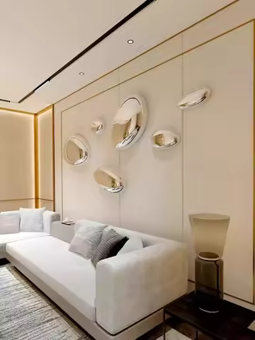 Hotel Wall Accents Imitation Stainless Steel Pebble Wall Living Room Creative Water Drop Decorative 