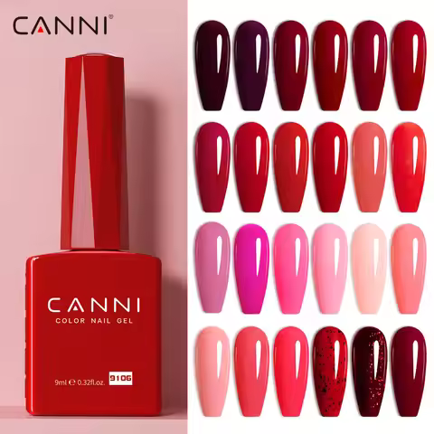 CANNI 9ml Hema TPO Free Nail Gel Polish Red Color Nude Pink Color Sock Off UV/ LED Manicure Kit DIY 