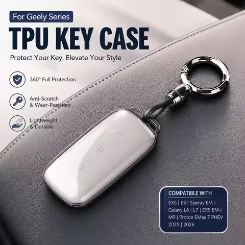 TPU Car Key Case Cover for Geely EX5 E5 Starray EM-i Galaxy L6 L7 EX5 EM-i M9 Proton EMas 7 PHEV 202