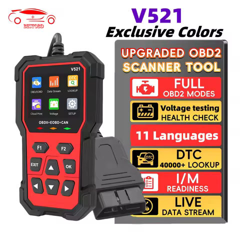V521 OBD 2 Scanner Professional Auto Engine System Diagnostic Lifetime Free EOBD Code Reader Car Dia