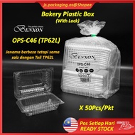 BENXON Disposable Packaging Bakery Food Box Plastic Tray OPS-C46 x50Pcs Kotak Makanan Bekas Kuih
