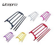 Litepro 412 BMX Folding Bike Rear Saddle Shelf Back Storage Luggage Bag Rack CNC Aluminum Alloy flat Plate Cargo Bearing Frame For brompton 3Sixty Bike