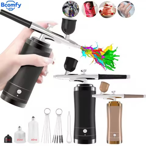 Airbrush Nail with Compressor Cordless Rechargeable Airbrush Mini Airbrush Spray Gun for for Nail Ar