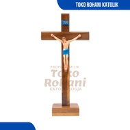 FIBER CORPUS SITTING CROSS / CATHOLIC TABLE CROSS / JESUS STATUE CROSS / ALTAR CROSS