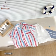 Set đồ đôi kẻ sọc set bộ và váy cho bé trai bé gái size 1 đến 7 tuổi BERNIE 0124B45